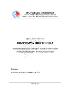 Doświadczalna ocena wybranych metod wymiarowania belek z fibrokompozytu drobnokruszywowego : rozprawa doktorska