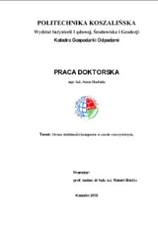 Ocena stabilności kompostu w czasie rzeczywistym : rozprawa doktorska