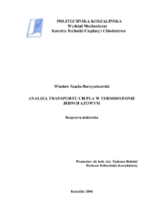 Analiza transportu ciepła w termosyfonie jednofazowym : rozprawa doktorska