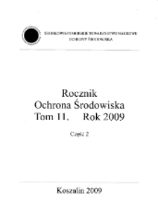 Rocznik Ochrona Środowiska. T. 11, cz.2