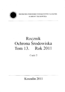 Rocznik Ochrona Środowiska. T. 13, cz.2