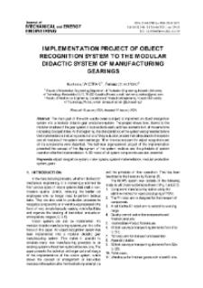 Implementation project of object recognition system to the modular didactic system of manufacturing gearings