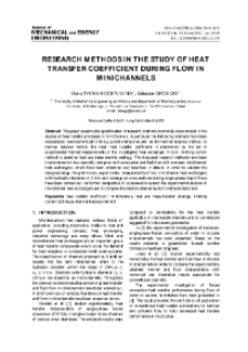 Research methods in the study of heat transfer coefficient during flow in minichannels
