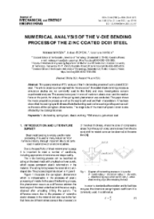 Numerical analysis of the V-die bending process of the zinc coated DC01 steel