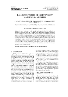 Ballistic studies of lightweight materials – A Review