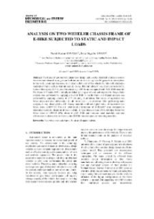 Analysis on two wheeler chassis frame of E-bike subjected to static and impact loads