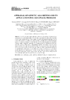 Appraisal of genetic algorithm and its application in 0-1 knapsack problem