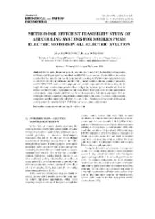 Method for efficient feasibility study of air cooling systems for modern PMSM electric motors in all-electric aviation