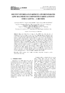 Recent studies on particulate reinforced AZ91 magnesium composites fabricated by Stir casting – A review