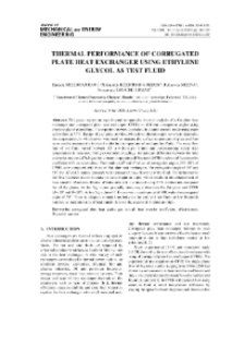 Thermal performance of corrugated plate heat exchanger using ethylene glycol as test fluid