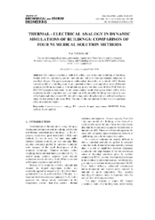 Thermal - electrical analogy in dynamic simulations of buildings: Comparison of four numerical solution methods