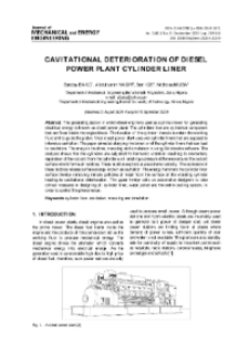 Canvitational deterioration of diesel power plant cylinder liner