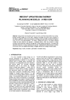 Recent Updates on Energy Planning Models - A Review