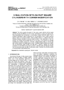 Visualization of flow past square cylinders with corner modification