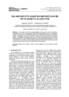 Balancing of planar six-bar mechanism with genetic algorithm