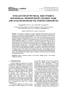 Evaluation of physical and dynamic mechanical properties of coconut husk ash (CHA) reinforced polyester composites