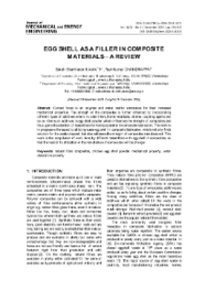 The Egg shell as a filler in composite materials - a review