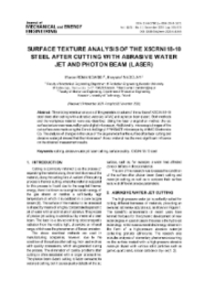 Surface texture analysis of the X5CrNi18-10 steel after cutting with abrasive water jet and photon beam (laser)