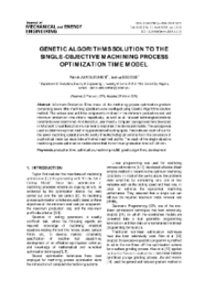 Genetic algorithms solution to the single-objective machining process optimization time model