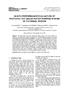 In-situ performance evaluation of photovoltaic solar water pumping system in the rural region