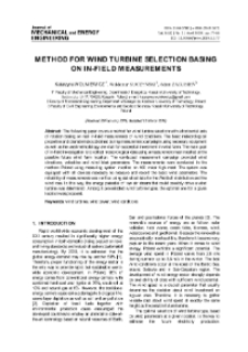 Method for wind turbine selection basing on in-field measurements