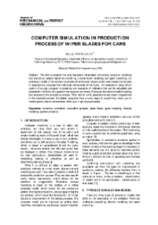 Computer simulation in producton process of wiper blades for cars