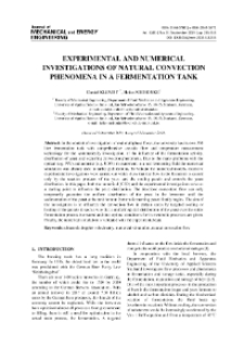 Experimental and numerical investigations of natural convection phenomena in a fermentation tank