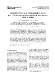 Investigation and optimization of an untypical vertical axis rotor of a small wind turbine