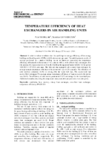 Temperature efficiency of heat exchangers in air handling units