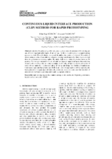 Continuous liquid interface production (CLIP) method for rapid prototyping