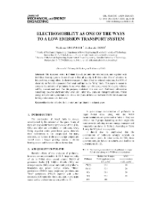 Electromobility as one of the ways to a low emission transport system