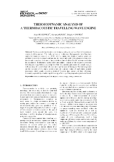 Thermodynamic analysis of a thermoacoustic travelling wave engine