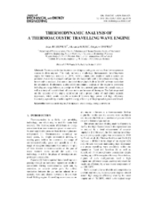 Thermodynamic analysis of a thermoacoustic travelling wave engine