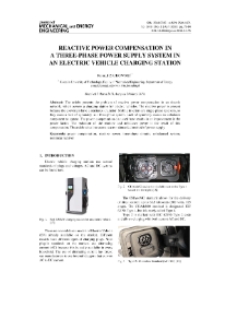 Reactive power compensation in a threephase power supply system in an electric vehicle charging station