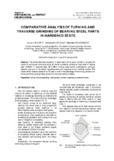 Comparative analysis of turning and traverse grinding of bearing steel parts in hardened state