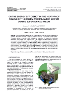 On the energy efficiency in the heatproof nozzle of the pneumatic pulsator system during supersonic airflow
