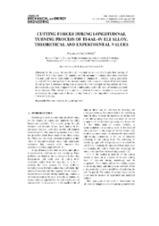 Cutting forces during longitudinal turning process of Ti-6Al-4V ELI alloy. Theoretical and experimental values