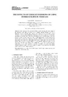 The effects of exhaust emissions of using hybrid engine in vehicles