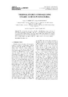 Thermal energy storage using stearic acid as PCM material