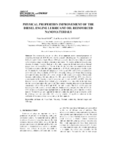 Physical properties improvement of the diesel engine lubricant oil reinforced nanomaterials