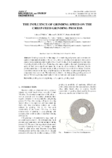 The influence of grinding speed on the creep-feed grinding process
