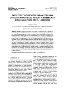 The effect of process parameters on grinding forces and acoustic emission in machining tool steel 1.2201/NC10