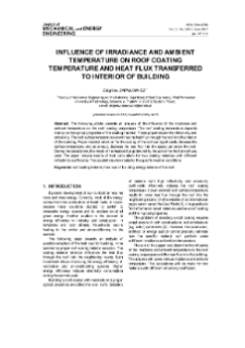 Influence of irradiance and ambient temperature on roof coating temperature and heat flux transferre to interior of building
