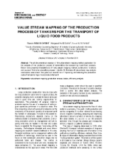 Value stream mapping of the production process of tankers for the transport of liquid food products
