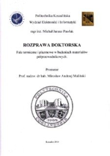 Fale termiczne i plazmowe w badaniach materiałów półprzewodnikowych : rozprawa doktorska : [streszczenie]