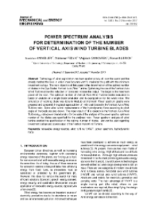 Power spectrum analysis for determination of the number of vertical axis wind turbine blades