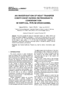 An investigation of heat transfer coefficient during refrigerants condensation in vertical pipe microchannel