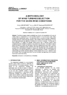 A methodology of wind turbines selection for the given wind conditions