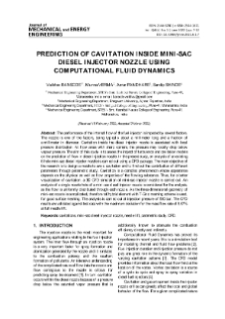 Prediction of cavitation inside mini-sac Diesel injector nozzle using computational fluid dynamics