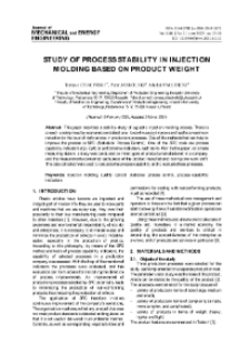 Study of process stability in injection molding based on product weight